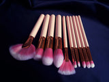 FIDDY898 Pink Professional Makeup Brush Set Powder Cream Blush Concealer Brush Nose Eye Lip Brush Kabuki Tools-10 pcs