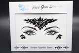 Black face gems Diamond Pasties Eye Jewels self-Adhesive Rhinestone face Jewels Sticker Mermaid Headpiece for Christmas Makeup(Jet black/SV-10)