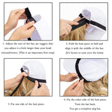 XBwig Hats With Hair Attached For Women Synthetic Wig Hat Long Wavy Adjustable Wave Hairpiece White Baseball Cap With Hair Extensions With Magic Paste Ginger Brown Mix Bleach Blonde