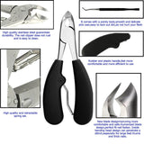 Precision Toenail Clippers for Thick or Ingrown Toenails, Sharp Stainless Steel Nail Cutter, Best Nail Clipper & Pedicure Tool for Seniors (Black/Roud)