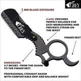 Straight Edge Razor | Razors For Men | Eyebrow Razor | Barber Supplies Straight Razor | Best for Straight Razor Blades | Essential for Razor Kit |Finger Ring Texture Coated Razor by “Grey”