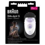 Braun Silk-épil 3 Women's Epilator, Electric Hair Removal, White/Purple (Packaging May Vary)