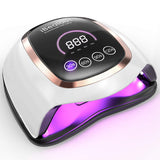 UV LED Nail Lamp, iBealous 168W Professional Fast Gel Nail Polish Dryer Curing Lamp for Gel Polish Salon Quality Nail Light Gel Lamp 4 Timer Setting & Big LCD Touch Screen for Fingernail & Toenail