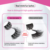 3D Mink False Eyelashes Dramatic Natural Look Thick, 3D Layered Effect Siberian Mink Fur Eyelashes Handmade Strip Eyelashes Reusable Make Up Fake Eyelashes (5 Paris 2 types) SWINGINGHAIR