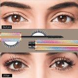 2 Packs FIGHTART 4D Silk Fiber Lash Mascara,Natural Waterproof Smudge-proof Mascara,Natural Thickening Lengthening Mascara No Clumping, No Smudging Lasting All Day