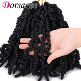 4 Packs Pre-twisted Spring Twist Crochet Hair Short Curly Crochet Braids Pretwisted Passion Twists Bomb Twist Bob Pre-looped Synthetic Hair Extensions (8 Inch,1#)