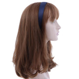 Navy 1 Inch Satin Hard Headband (Set of 12)