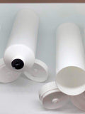 25 pcs Empty Cosmetic Tube 8 oz - Glossy White LDPE Collapsible Tubes - 5 Layer 50mm x 179mm - 5mm Orifice with Foil Seal and Varnish - White Flip Top Cap - Tube Sealing Machine Required