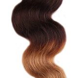 100% Virgin Brazilian Hair Extensions Grade 7A Quality 16-24inch Weave Weft Thick Body Wave Hairs 100g 22" / 22 inch, Ombre Colour (Natural Black+Light Auburn+ Honey Blonde)