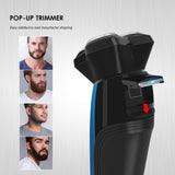 Electric Shaver 3D Rotary Razor for Men ,Wet and Dry IPX7 Waterproof Rechargeable with Pop-up Trimmer, Digital Indicator