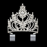 DcZeRong 5" Tall Large Tiara Adult Women Birthday Pageant Prom Queen Silver Crystal Rhinestone Crown