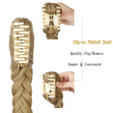 Hebelin 21" Ponytail Fishtail Braid Extension Long Clip on in Claw Clip Synthetic Ponytail Hairpieces Claw Jaw Braiding Hair