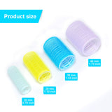 Self Grip Heatless Hair Rollers Set, Self Holding Hair Curlers Rollers and Multicolor Plastic Duck Teeth Bows Hair Clips for Beauty, Random Color Magic Curlers (20mm,28mm,36mm,44mm, 24 pcs)