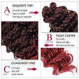 18inch Synthetic Deep Twist Crochet hair Bohemian Crochet Braids Natural Black Deep Wave Braiding hair Extensions (5Packs,1B/BUG)