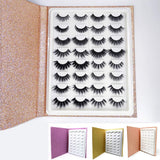 16 Pair False Eyelash Storage Book, Makeup Display Container Holder, False Eyelash Storage Case,Glitter Paper Eyelash Box (gold)