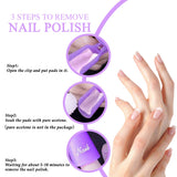 TEUVO 50 Pcs Toe Polish Remover Clips Set, Polish Remover Clips for Toenails Polish and Fingernails Polish, Soak Off Clips for Home and Professional Salon, Purple