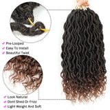 Lihui Goddess Locs Crochet Hair For Black Women 14 Inch Faux Locks Crochet Hair Braids Soft Goddess Faux Locks Crochet Hair Pre Looped Crochet Faux Locks Hair Extension (14inch, 1B/30, 6Packs)