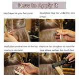 20 PCS Rooted Tape In Hair Extensions Human Hair Invisible Seamless Skin Weft Long Straight Highlight Double Side Tape Hair Extensions For Women (20'',50g/20pcs,#12P613 Golden Brown&Bleach Blonde)