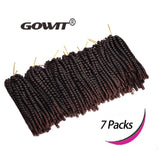 7 Packs Spring Twist Hair Braiding Short Bomb Twist Crochet Braids 15strands/pack Two-Tone Colors Fluffy Synthetic Hair Extensions Low Temperature Fiber(8",T33)