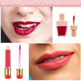 34 Pieces Mini Refillable Lip Gloss Tube Novelty Pencil Shaped Lip Gloss Bottle Ice Cream Shaped Lip Balm Tube Lollipop Shaped Empty Tube Light Bulb Shaped Balm Container with Funnel for Women Girl