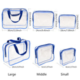 Hotop 4 Pieces Clear Make-up Bags Travel Toiletry Bag Organizers for Traveling, Business Trip and School, Water-proof (Blue)