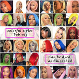 613 Bob Wigs 13x1x4 T Part Blonde Lace Front Wig Remy Hair Silky Straight Middle Part Bob Wigs Bleached Knots Glueless Wigs 150% Density 613 with Natural Hairline 12 Inches for Women(Take Color Well)