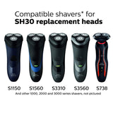 SH30 Replacement Heads for Philips Norelco Series 3000, 2000, 1000 Shavers and S738 Click and Style, with 9 Durable Sharp Blade, ComfortCut Shaving Heads SH30/52