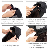 XBwig Hats With Hair Attached For Women Synthetic Wig Hat Long Wavy Adjustable Wave Hairpiece Black Baseball Cap With Hair Extensions With Magic Paste Bleach Blonde