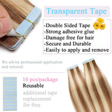 S-noilite Rooted Tape in Human Hair Extension Balayage Tape in Remy Human Hair Piece Seamless Skin Weft Invisible Double Sided Tape Straight 20 Pcs 30g 14 Inch (#12/613 Golden Brown/Bleach Blonde)