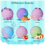 Bath Bombs, HIFEER 12 PCS Vegan Organic Fizzies Bubble Bath Spa Essential Oils Flowers Skin Moisturizing Gift for Women Girls