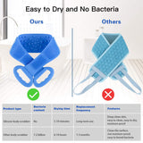HOPESO Silicone Back Scrubber for Shower, Silicone Bath Body Brush, Easy to Clean - Exfoliating Improve Your Circulation, Includes Stainless Steel Hook (31.5inch, Brown gray)