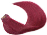 Tape in Hair Extensions #Burgundy 100% Remy Human Hair Extensions Silky Straight for Fashion Women 20 Pcs/Package(16Inch #Burgundy 30g)