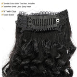 Afro Kinky Curly Clip in Human Hair Extensions Curly 9A Virgin Remy Human Hair，3C 4A Kinky Curly Human Hair Clip Ins For Women Natural Black Color Short Hair 10 Inch