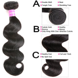 Encii Hair Brazilian Hair 1 Bundle Body wave 18” Grade 10A Unprocessed Brazilian Hair Bundles Human Hair Bundles Natural Black Color Total 100g