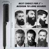 Beard Straightener w/FREE Beard Oil and Beard Balm for Men, Ceramic & Ionic Beard Straightening Comb, Fast Heated Hair Straightener Brush for Men&Women-Anti-Scald/LCD Display