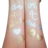 Bride and Bride Tribe Gold and Silver Temporary Body Tattoos for Bachelorette or Hen Party. Naughty Bridal Shower Favor Gifts and Decorations (Team Bride Tattoos 2-Pack) Supplies