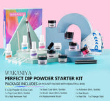 WAKANIYA Dip Powder Nail Kit Starter-8 Nude Colors Dipping Powder Nails System for French Nail Manicure Art No Nail Lamp Needed Acrylic Dipping Powder Nail Refill Set for Beginners Home DIY Salon