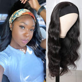 Brazilian virgin hair Headband Wig For Women Machine Made Wigs Brazilian Headband Human Hair Wigs virgin Hair (14 Inch, Headband Wig)