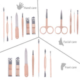 Keador Nail Clippers Sets, Manicure Set 18 in 1 Grooming Kit Stainless Steel Professional Pedicure Set, Nail Tools with Travel Case, Pedicure and Manicure Kit (Rose Red)