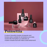 Beetles Gel Nail Polish Set, Poinsettia Kit Dark Red Burgundy Red Glitter Gel Polish Soak Off UV Nail Lamp LED Cured, 7.3ml Each Bottle for Nail Art Design for Christmas New Year Holiday Gifts