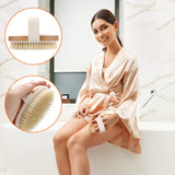 Two-Piece Brush Set, Long Brush and Oval Brush.Body Bath Brush for Wet or Dry Brushing with 100% Natural Boar Bristle Brush - Body Scrub Brush Wooden Massage Brushing Dry Remove Dead Skin.