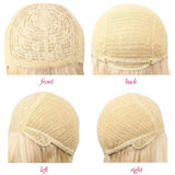 613 Blonde Straight Human Hair Wigs with Bangs Machine Made Wigs Brazilian Virign Straight Wigs 20 Inch Honey Blonde Human Hair Wigs 150% Density