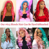 •613 Blonde Bundles With Frontal Brazilian Body Wave With Frontal Virgin Blonde Human Hair Lace Frontal Closure With Bundle (161616)