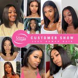 10a Brazilian Hair Bundles with Closure Straight Human Hair Bundles with Closure (12 14 16+10) 3 Pcs Weave Hair Human Bundles with Closure 70g/Bundle Short Bob Human Hair