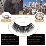 3D Magnetic Eyelashes with Eyeliner Kit, 7 Pairs Pack Reusable False Lashes, 2 Tubes of Waterproof Eyeliners with Tweezer Inside, Invisible Magnets Wear More Comfortable, No Additional Glue Needed