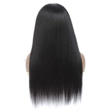 Headband Wig Curly Yaki Straight Human Hair Blend Wigs For Black Women Glueless Natural Color Costume Wig None Lace Front Wigs Silky Machine Made Wig 150% Density 22 Inches