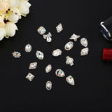 Bememo 36 Pieces 3D Nail Art Rhinestones Crystal Glass Metal Gem Stones Manicure Studs Nail Tips for Nail Art DIY (Style 1)