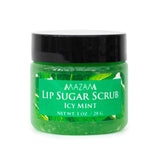 Vegan Lip Scrub - Icy Mint Lip Sugar Scrub Exfoliator, Lip Treatment Repair Chapped Lips, Soft Lips Exfoliator and Moisturizer - Made in USA