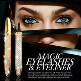 3D Magnetic Eyelashes with Eyeliner Kit, 7 Pairs Pack Reusable False Lashes, 2 Tubes of Waterproof Eyeliners with Tweezer Inside, Invisible Magnets Wear More Comfortable, No Additional Glue Needed