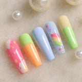TOMICCA Gel Nail Polish Set 12 Pcs Macaroon Bright Neon Green Pink Orange Gel Polish Soak Off UV LED Pastel Nail Gel Polish for Spring Summer Gel Manicure Kit Home Salon Gift Set